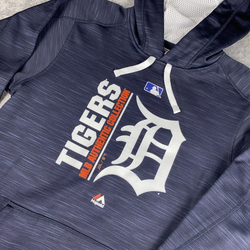 Detroit Tigers Baseball Majestic Hoodie Mens S Authentic Collection Therma Base‎
